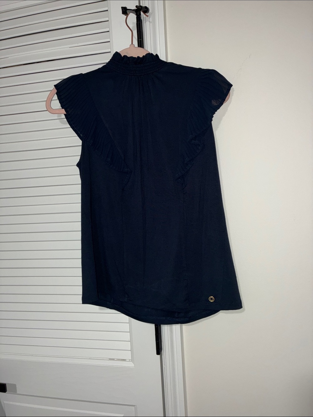 BCBG Women's Crewneck Short-Sleeve Ruffle Top
